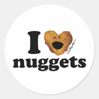 I Liebe Nuggets Runder Aufkleber