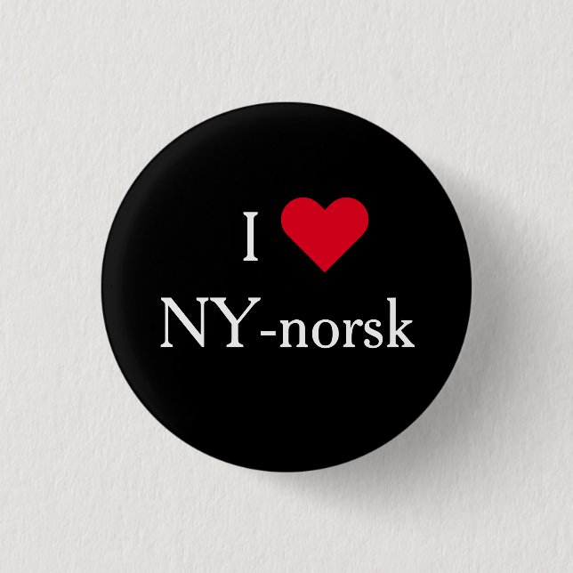 I Liebe NY-norsk - Lilyhammer Norwegen New York Button (Vorderseite)