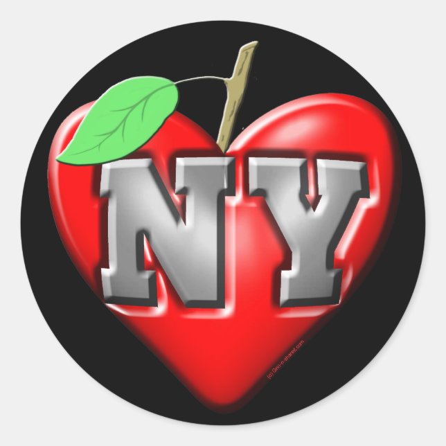 I Liebe NY Runder Aufkleber (Vorderseite)