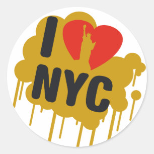 I Liebe NY Runder Aufkleber