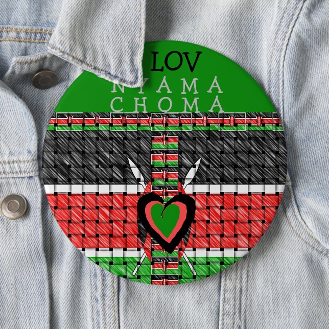 I Liebe Nyama Choma Kenya Grillfleisch Button (Beispiel)