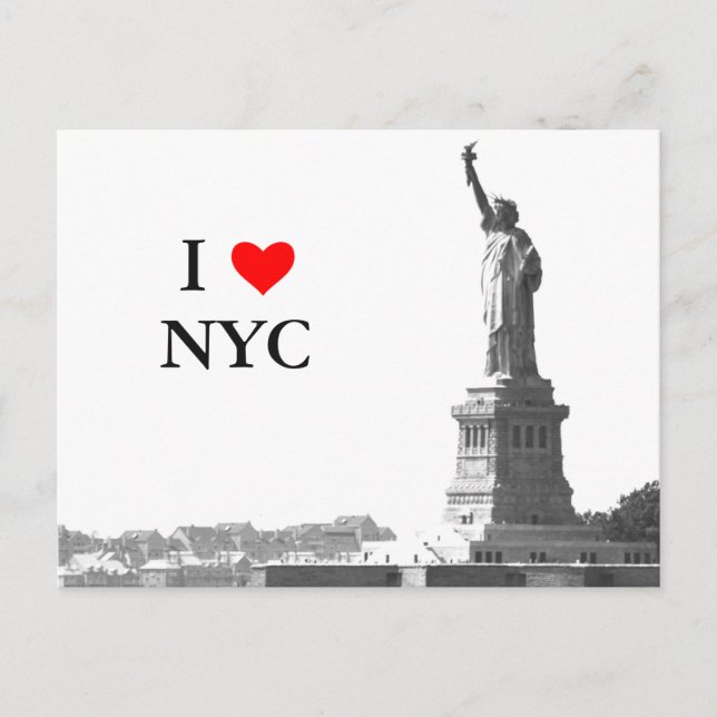 I Liebe NYC-Freiheitsstatue Vintage Sitte Postkarte (Vorderseite)