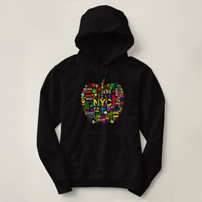 I LIEBE NYC's NEW YORK CITY BIG APPLE Hoodie (Design vorne)