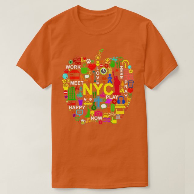 I LIEBE NYC's NEW YORK CITY BIG APPLE T-Shirt (Design vorne)