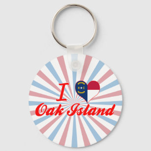 I Liebe Oak Island, North Carolina Schlüsselanhänger