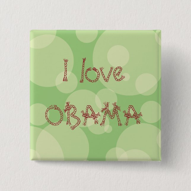 I Liebe OBAMA Button (Vorderseite)