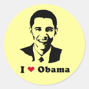 I Liebe Obama T - Shirt Runder Aufkleber