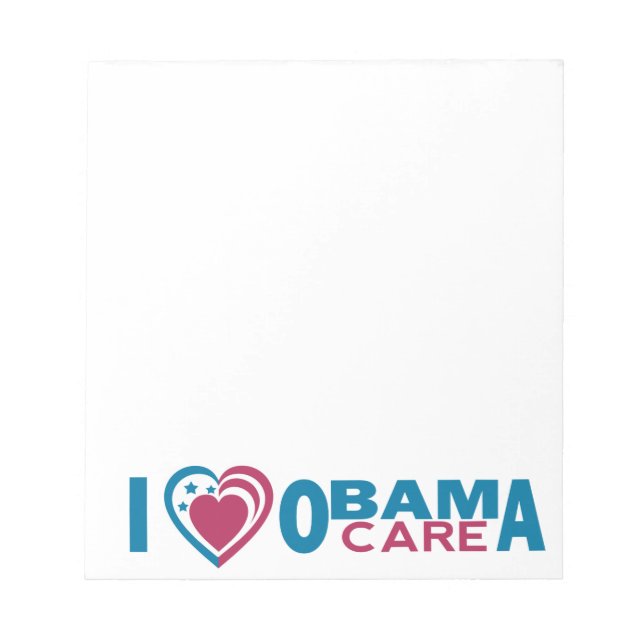 I Liebe ObamaCare Notizblock (Vorderseite)
