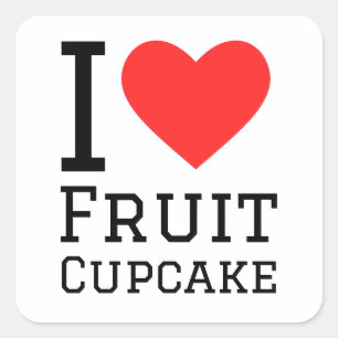 I Liebe Obstkuchen Quadratischer Aufkleber