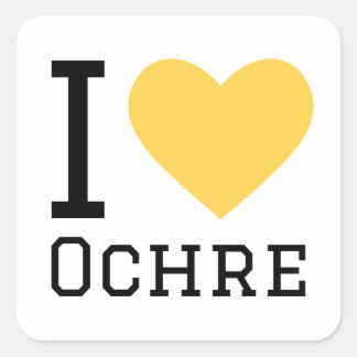 I Liebe Ocker Quadratischer Aufkleber