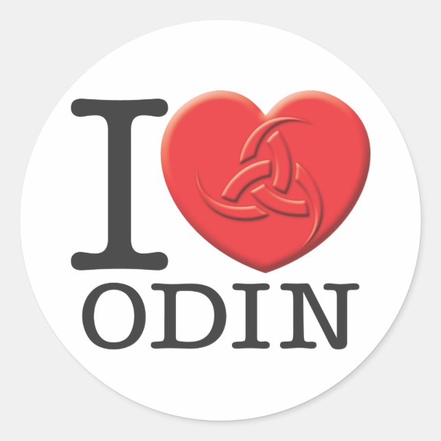 I Liebe Odin Runder Aufkleber (Vorderseite)