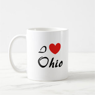 I Liebe Ohio Herz Typografie Kaffee Tasse