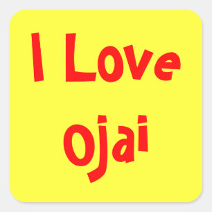 I Liebe Ojai Quadratischer Aufkleber