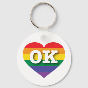 I Liebe Oklahoma Gay Pride Rainbow Heart Schlüsselanhänger