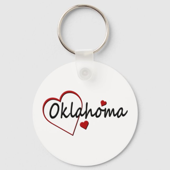 I Liebe Oklahoma Hearts Schlüsselanhänger (Vorderseite)