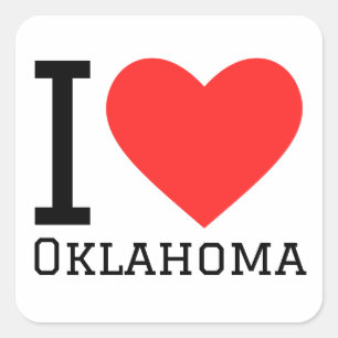 I Liebe Oklahoma Quadratischer Aufkleber