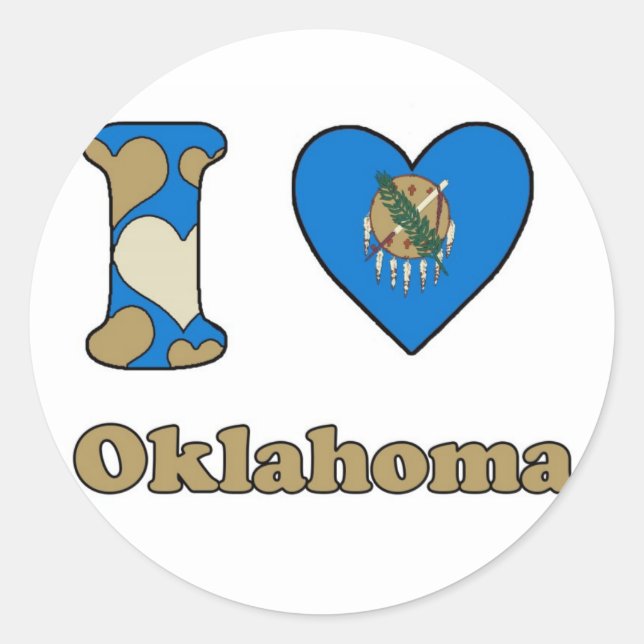 I Liebe Oklahoma Runder Aufkleber (Vorderseite)