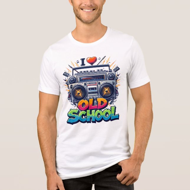 I Liebe Old School Music Tri-Blend Shirt (Vorderseite)