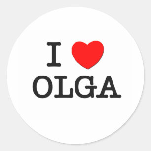 I Liebe Olga Runder Aufkleber