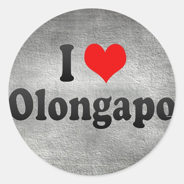 I Liebe Olongapo, Philippinen Runder Aufkleber (Vorderseite)