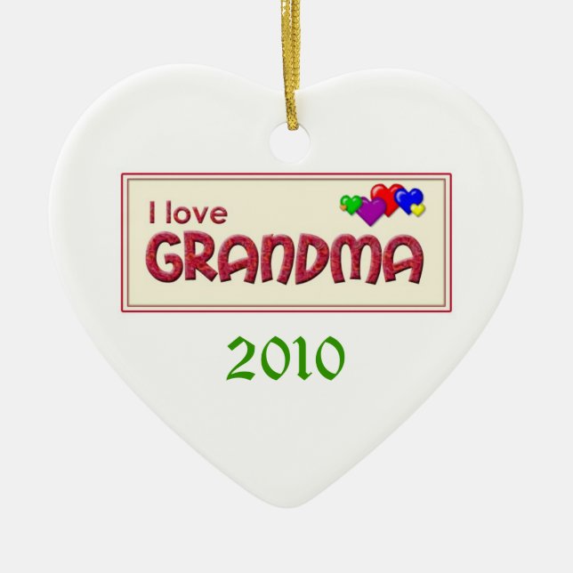 I Liebe Oma-Foto-Ziervorlage Keramik Ornament (Vorne)