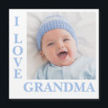 I Liebe Oma Typografie Foto Magnetkarte<br><div class="desc">Sweet Fotokarte mit i L-O-V-E Oma Typografie. Fügen Sie Ihre eigenen Foto- und Geburtsdaten auf der Rückseite ein. So niedlich!</div>