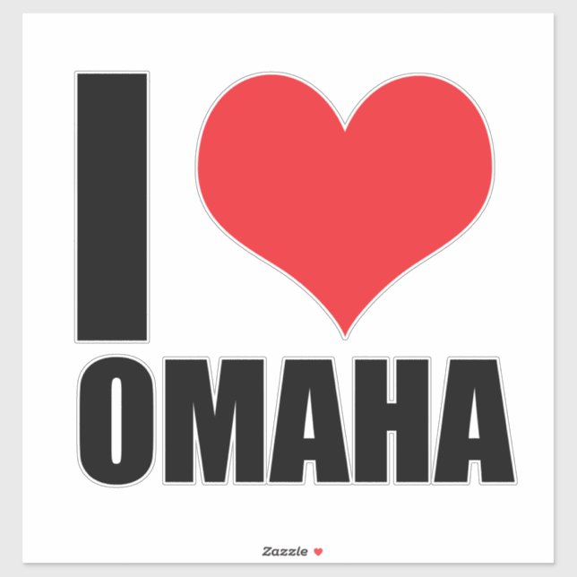 I Liebe Omaha Aufkleber (Blatt)