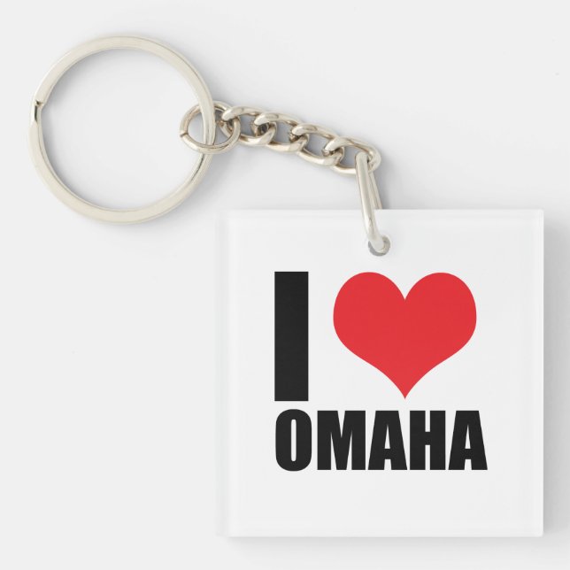 I Liebe Omaha Schlüsselanhänger (Vorderseite)