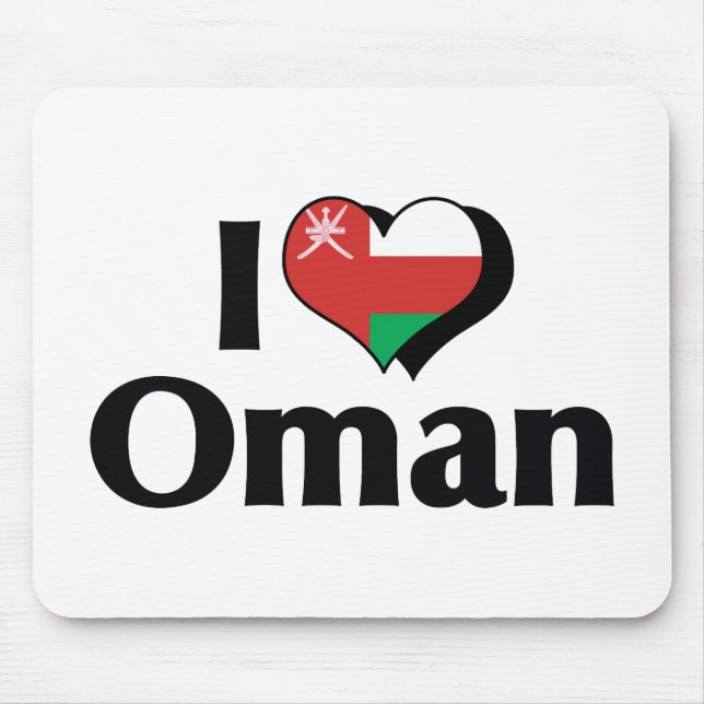 I Liebe Oman Flag Mousepad (Vorne)