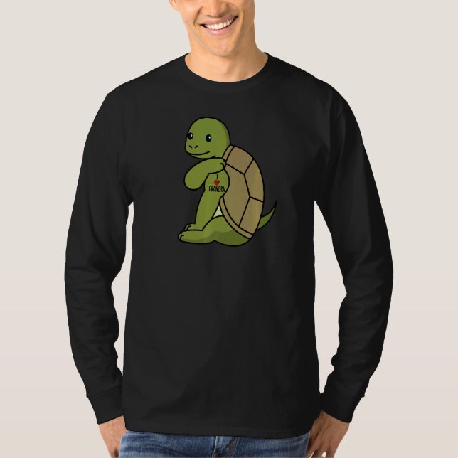I Liebe Opa Tattoo Tortoise Großvater Haustier T-Shirt (Vorderseite)