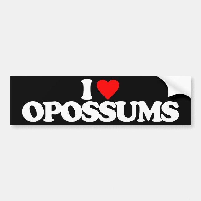 I LIEBE-OPOSSUMS AUTOAUFKLEBER (Vorne)
