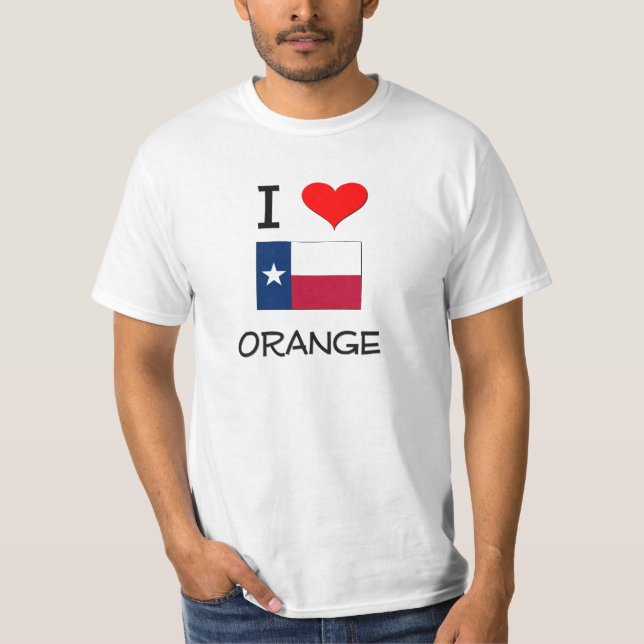 I Liebe-Orange Texas T-Shirt (Vorderseite)