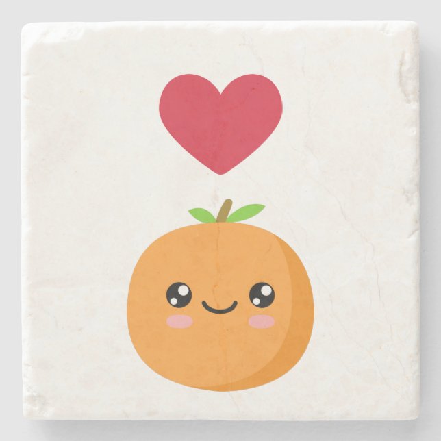 I Liebe Orangen Steinuntersetzer (Vorderseite)