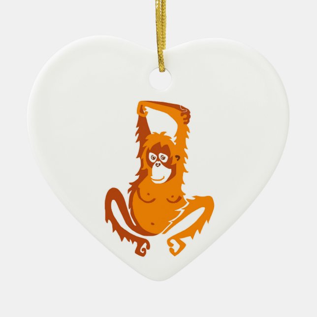 I Liebe ORANGUTANS - Primat - Ape - Wildtiere Keramik Ornament (Vorne)