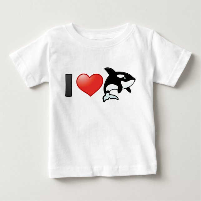 I Liebe Orcas Baby T-shirt (Vorderseite)
