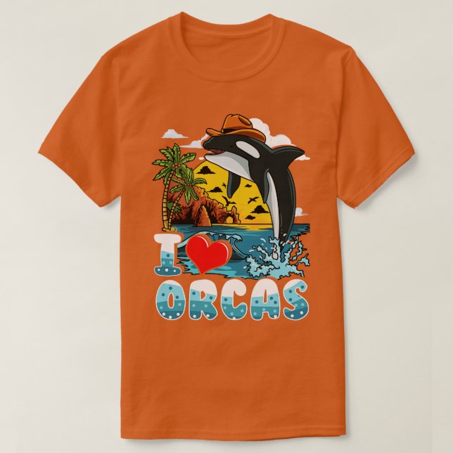 I Liebe Orcas T-Shirt (Design vorne)