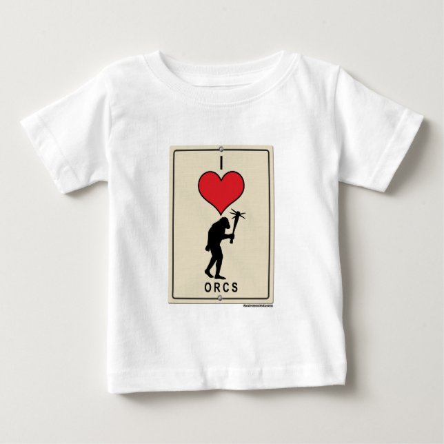 I Liebe Orcs Baby T-shirt (Vorderseite)