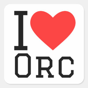 I Liebe Orcs Quadratischer Aufkleber