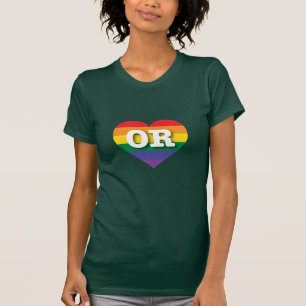 I Liebe Oregon Rainbow Heart T-Shirt