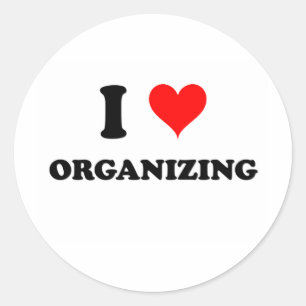 I Liebe-Organisieren Runder Aufkleber