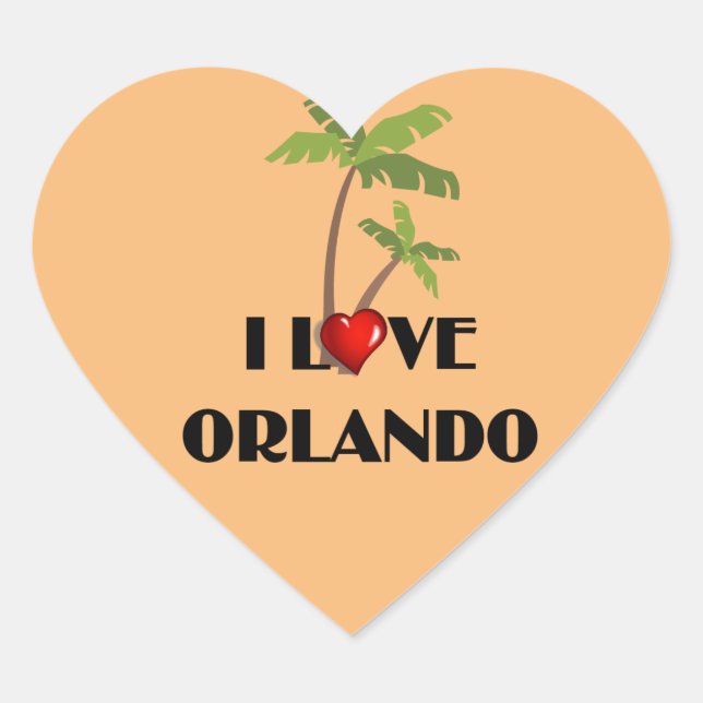 I Liebe Orlando Herz-Aufkleber (Vorderseite)