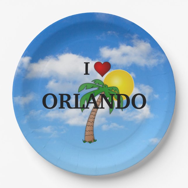 I Liebe Orlando Pappteller (Vorderseite)