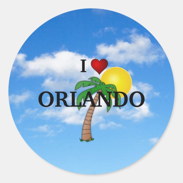 I Liebe Orlando Runder Aufkleber (Vorderseite)