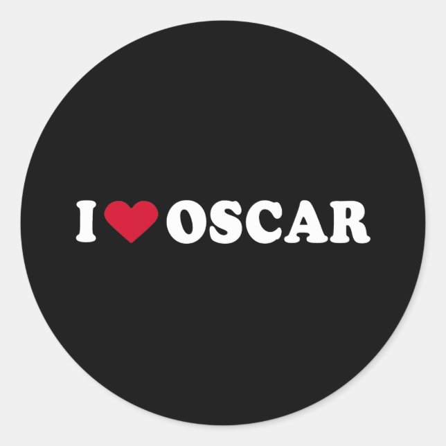 I LIEBE OSCAR RUNDER AUFKLEBER (Vorderseite)