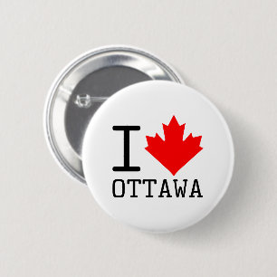 I Liebe Ottawa, Ontario, Kanada, Ahornleaf Button