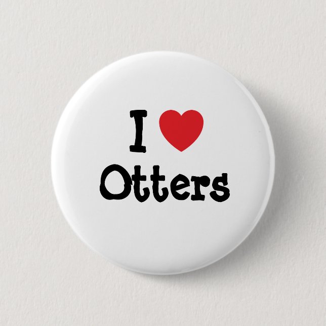 I Liebe Otters Herzerkrankungen personalisiert Button (Vorderseite)