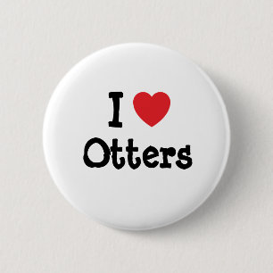 I Liebe Otters Herzerkrankungen personalisiert Button