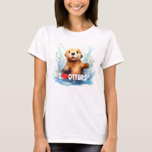 I Liebe Otters Niedliches Meer Otter in Wasser Per T-Shirt