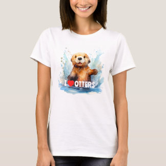 I Liebe Otters Niedliches Meer Otter in Wasser Per T-Shirt