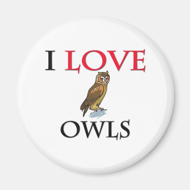 I Liebe Owls Magnet (Vorne)